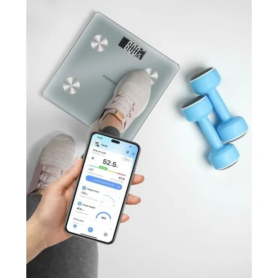 Porodo Lifestyle Gravis Smart Body FAT & BMI Scale - White